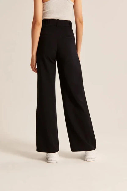 Bella Black Wide Leg Tailored Pants