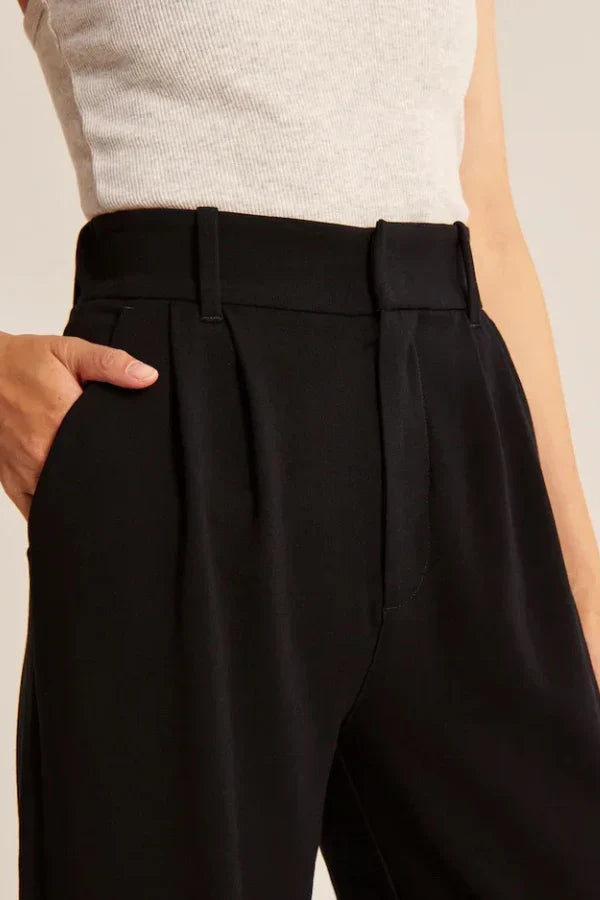 Bella Black Wide Leg Tailored Pants